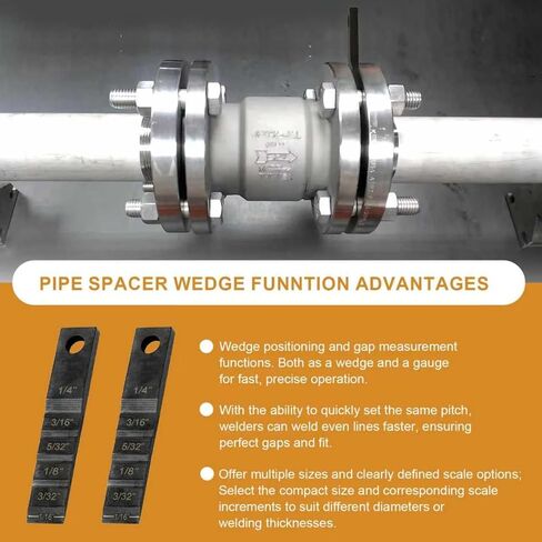 2130 Small Pipe Spacer Wedge Stepped Gauge, 3/4" x 4" Step Gauge Pipe Wedge Fit for Spacing Welding Alignment, Welding Wedge with Lanyard Hole, Pipefitter Tools 2 PCS in Kuwait