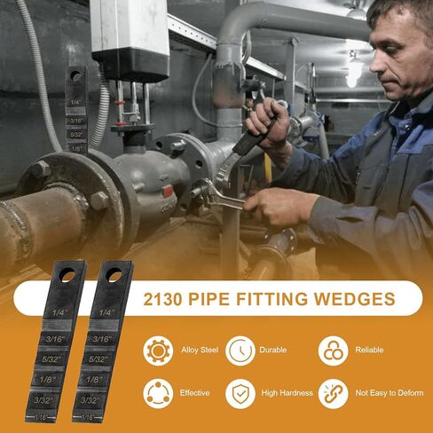 2130 Small Pipe Spacer Wedge Stepped Gauge, 3/4" x 4" Step Gauge Pipe Wedge Fit for Spacing Welding Alignment, Welding Wedge with Lanyard Hole, Pipefitter Tools 2 PCS in Kuwait