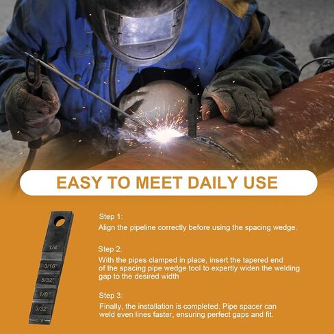 2130 Small Pipe Spacer Wedge Stepped Gauge, 3/4" x 4" Step Gauge Pipe Wedge Fit for Spacing Welding Alignment, Welding Wedge with Lanyard Hole, Pipefitter Tools 2 PCS in Kuwait