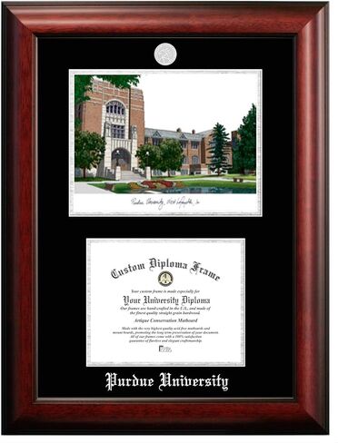 Campus Images NCAA Purdue Boilermakers Unisex Silver Medallion Frame Purdue University 9.625w x 7.625h Silver Embossed Diploma Frame Lithograph, Brown, One Size in Saudi Arabia