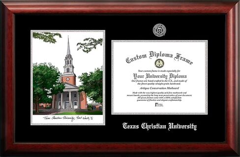 Campus Images NCAA TCU Horned Frogs Unisex Silver Medallion Frame Texas Christian University 11w x 8.5h Silver Embossed Diploma Frame Lithograph, Brown, One Size in Saudi Arabia