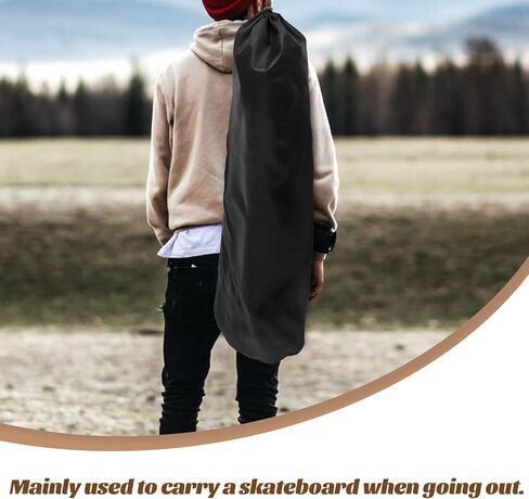 2pcs Skateboard Bag Sling Backpack Thin Drawstring Sports Pouch Outdoor Skateboard Accessory Carry Bag for Longboard and Fishboard Random Style in Saudi Arabia