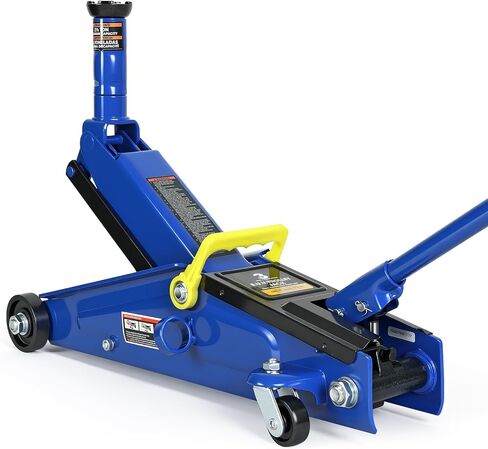 2T Hydraulic Floor Jack Combo with Two Jack Stands, 4000 lbs Capacity Trolley Service Jack Combo Red and Black in Kuwait