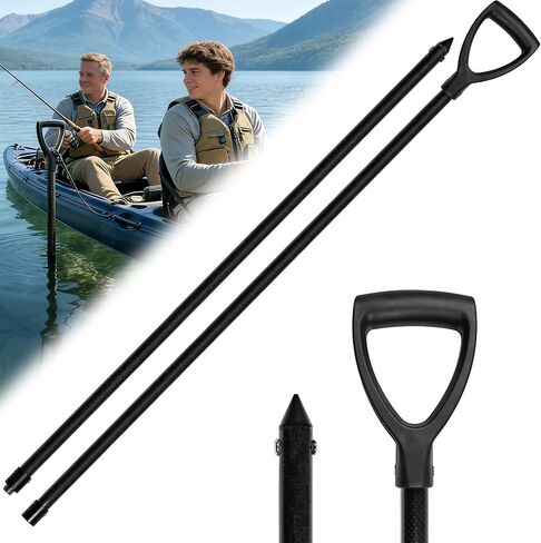 عمود مرساة للمياه الضحلة بطول 8.45 قدم، عمود دفع من الألياف الزجاجية عالي القوة للقارب، عمود مرساة كاياك مع طرف معدني ومقبض على شكل حرف T in Kuwait