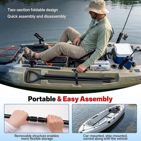 عمود مرساة للمياه الضحلة بطول 8.45 قدم، عمود دفع من الألياف الزجاجية عالي القوة للقارب، عمود مرساة كاياك مع طرف معدني ومقبض على شكل حرف T in Kuwait