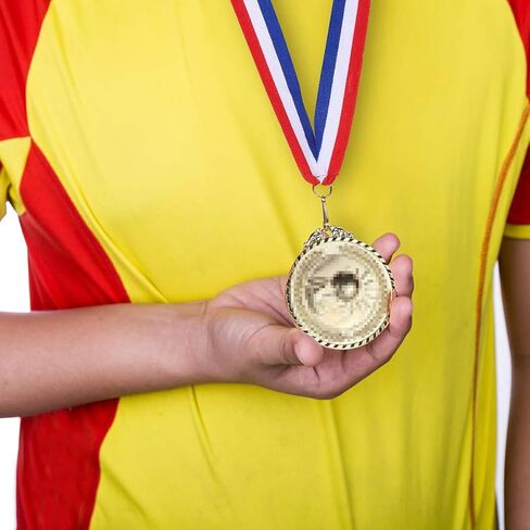 VASANA 10Pcs Nylon Award Ribbons with Snap Clips Medal Lanyards Red White Blue Classic Striped Flat Neck Ribbons for Competitions Sports Meeting Partys in Saudi Arabia