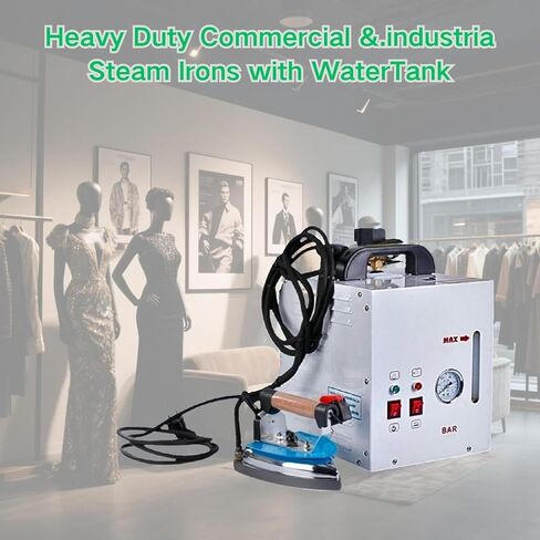 محطة كي بالبخار الصناعية بقدرة 1600 واط من TsoLay مع مقياس ضغط، غلاية 4 لتر، رأس حديد 900 واط، مكواة بخار كهربائية تجارية احترافية، درجة حرارة قابلة للتعديل لمتاجر الملابس والمغاسل in Kuwait