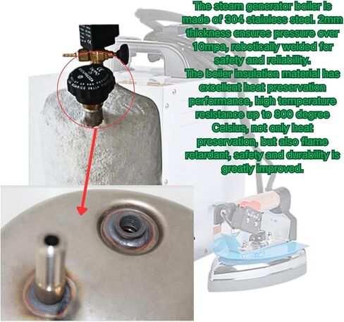 محطة كي بالبخار الصناعية بقدرة 1600 واط من TsoLay مع مقياس ضغط، غلاية 4 لتر، رأس حديد 900 واط، مكواة بخار كهربائية تجارية احترافية، درجة حرارة قابلة للتعديل لمتاجر الملابس والمغاسل in Kuwait