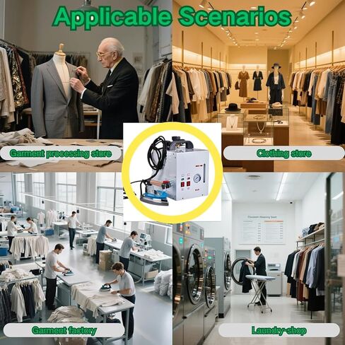 محطة كي بالبخار الصناعية بقدرة 1600 واط من TsoLay مع مقياس ضغط، غلاية 4 لتر، رأس حديد 900 واط، مكواة بخار كهربائية تجارية احترافية، درجة حرارة قابلة للتعديل لمتاجر الملابس والمغاسل in Kuwait