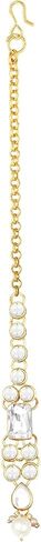 Aheli Faux Kundan Choker Necklace with Earring Maang Tikka Indian Traditional Bollywood Ethnic Bridal Jewelry Set Gift for Women and Green in Saudi Arabia