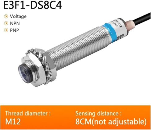 E3F1-DS8C4 M12 مستشعر نشر التبديل الكهروضوئي DC NPN لا يوجد نطاق كشف 8 سم in Kuwait