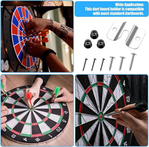 Molain 2 Sets Portable Dartboard Holder Wall Mounting Bracket Kit, Dartboard Hanging Hardware with Screws Stabilizers for Wall Mounting Dartboards Bracket for Hanging Dartboards Accessories in Saudi Arabia
