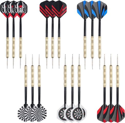 سهام بأطراف معدنية، سهام بأطراف فولاذية، سهام معدنية احترافية، مجموعة سهام بأطراف معدنية، سهام معدنية للوحة رمي السهام، 18 قطعة ﻿ in Kuwait