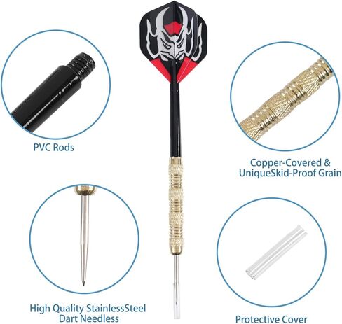 سهام بأطراف معدنية، سهام بأطراف فولاذية، سهام معدنية احترافية، مجموعة سهام بأطراف معدنية، سهام معدنية للوحة رمي السهام، 18 قطعة ﻿ in Kuwait