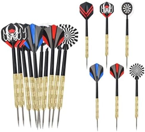 18 Pack Steel Tip Darts Set, Premium Aluminum Shafts with 6 Style PET Flights (15.2cm) in Saudi Arabia