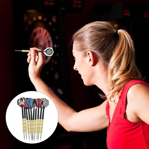 18 Pack Steel Tip Darts Set, Premium Aluminum Shafts with 6 Style PET Flights (15.2cm) in Saudi Arabia