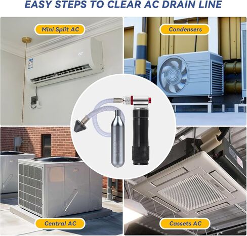 10 عبوات 20 جرام من خراطيش ثاني أكسيد الكربون غير الملولبة لأداة تنظيف خط تصريف جالو جالو، خراطيش مسدس تصريف ثاني أكسيد الكربون in Kuwait