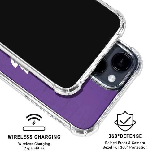 Skinit Clear Phone Case Compatible with iPhone 15 Plus - Officially Licensed NBA Los Angeles Lakers Purple Primary Logo Design in Saudi Arabia