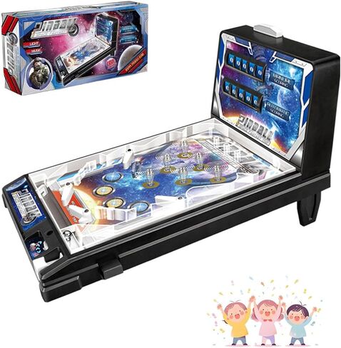 Electronic Tabletop Pinball Game - Retro Arcade Machine with Lights, Sounds and Scoreboard, Desktop Ball Shooting Toy, for Family Kids in Saudi Arabia
