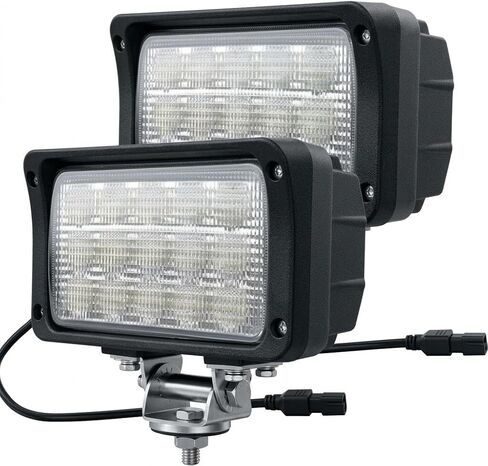 2PACK 6.3IN 45W Led Work Lights 12v/24v 4500LM 6500K Rectangular Foglights,Waterproof Offroad Flood Led Light Bar for Tractor,Truck,Combine,Heavy Equipment,with DT Connector in Kuwait