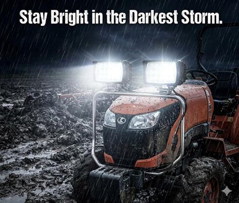 2PACK 6.3IN 45W Led Work Lights 12v/24v 4500LM 6500K Rectangular Foglights,Waterproof Offroad Flood Led Light Bar for Tractor,Truck,Combine,Heavy Equipment,with DT Connector in Kuwait