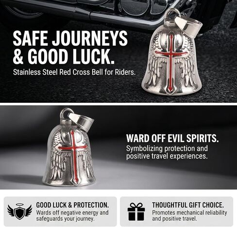 Stainless Steel Motorcycle Bell, Protective Good Luck Cycling Bell with Rust Durable Material for Motorcycles SUVs Trucks in Saudi Arabia