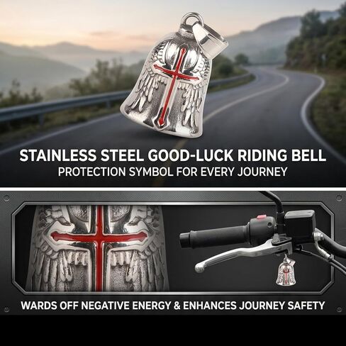 Stainless Steel Motorcycle Bell, Protective Good Luck Cycling Bell with Rust Durable Material for Motorcycles SUVs Trucks in Saudi Arabia
