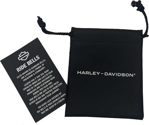 جرس ركوب بشعار Harley-Davidson Silver Skull Plate مع ربطة عنق، أسود in Kuwait