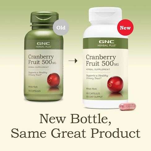 GNC Herbal Plus Flust Herb Cranberry 500mg 100 Capsules in Saudi Arabia