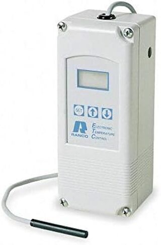 RANCO ETC-111000-000 التحكم الإلكتروني في درجة الحرارة، SPDT، فتح/إغلاق عند الارتفاع، أبيض، منظمات حرارة HVAC in Kuwait