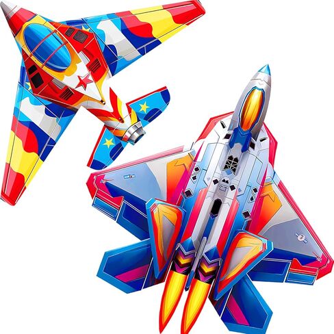 طائرات ورقية من HENGDA KITE مكونة من قطعتين من الطائرات المقاتلة للأطفال والكبار، طائرة ورقية سهلة الطيران، طائرات ورقية للشاطئ لألعاب وأنشطة الألعاب الخارجية العائلية، مناسبة للمبتدئين in Kuwait