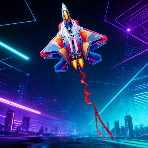 طائرات ورقية من HENGDA KITE مكونة من قطعتين من الطائرات المقاتلة للأطفال والكبار، طائرة ورقية سهلة الطيران، طائرات ورقية للشاطئ لألعاب وأنشطة الألعاب الخارجية العائلية، مناسبة للمبتدئين in Kuwait