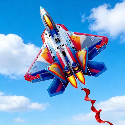 طائرات ورقية من HENGDA KITE مكونة من قطعتين من الطائرات المقاتلة للأطفال والكبار، طائرة ورقية سهلة الطيران، طائرات ورقية للشاطئ لألعاب وأنشطة الألعاب الخارجية العائلية، مناسبة للمبتدئين in Kuwait