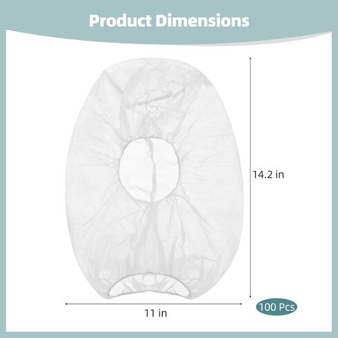 100 قطعة من شبكات اللحية والشعر للاستعمال مرة واحدة، قبعات منتفخة للاستعمال مرة واحدة، غطاء رأس غير منسوج خفيف الوزن، شبكة شعر صحية وغطاء لحية، شبكات شعر مسامية لخدمة الطعام، مختبرات، أبيض in Kuwait