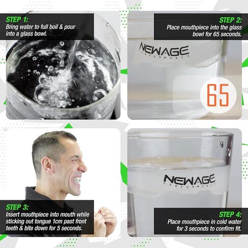 واقي الفم الرياضي لأداء العصر الجديد للملاكمة، الفنون القتالية المختلطة، الفنون القتالية، الجودو، جيو جيتسو، يحسن التوازن والقوة، واقي الفم للبالغين والشباب، يحمي الأسنان، لا يعمل مع الأقواس (6DS، شفاف) in Kuwait