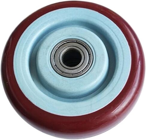 4PCS 4-inch Maroon Polyurethane Single Wheel wear-Resistant cart with Double Bearings Purplish Red in Saudi Arabia