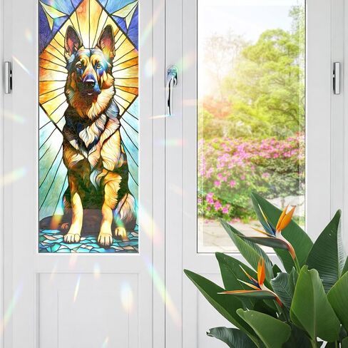 Peacock Stained Glass Window Film, Decorative Peacock Stained Glass Window Film, Peacock Stained Glass Window Film for Bathroom Shower Door Heat Anti UV in Kuwait