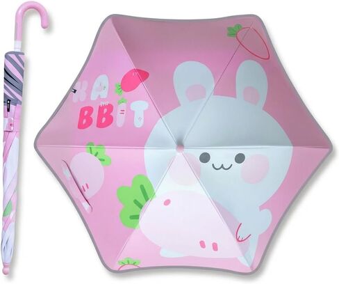 Baodini Kids UV ومظلة المطر الحماية من أشعة الشمس مع حواف مستديرة للأولاد الصغار الصغار سهلة GRP منحنية مقبض عصا مظلة مع شريط عاكس in Kuwait