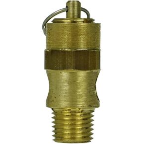 250325 صمام تخفيف ضغط أمان ضاغط الهواء - لاستبدال جزء ضاغط الهواء CAS250325 - صمام منبثق لضغط خزان الضاغط - 1/4 بوصة NPT 325 PSI 255 SCFM طول الصمام: 1-3/4 بوصة أصفر in Kuwait