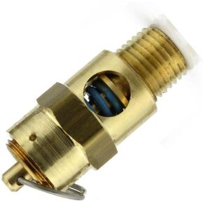 250150 صمام تخفيف ضغط أمان ضاغط الهواء - لاستبدال جزء ضاغط الهواء Conrader - صمام ضغط خزان الضاغط - 1/4 بوصة NPT 150 PSI 132 SCFM إجمالي طول الصمام: 1-3/4 بوصة in Kuwait