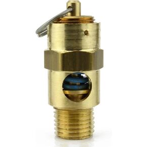 250125 صمام تخفيف الضغط الآمن لضاغط الهواء - لقطع غيار خزانات تخزين ضاغط الهواء كونرادر - صمام منبثق لضغط الخزان - 1/4 بوصة NPT 125 PSI 112 SCFM إجمالي طول الصمام: 1-3/4 بوصة in Kuwait