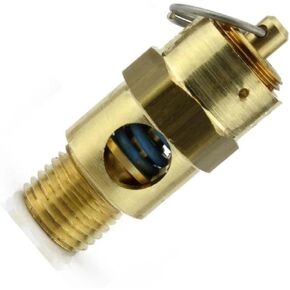 250200 صمام تخفيف الضغط الآمن لضاغط الهواء - لقطع غيار صهاريج تخزين ضاغط كونرادر - صمام منبثق للخزان - 1/4 بوصة NPT 200 PSI 173 SCFM Valve L: 1-3/4 بوصة هيكل من النحاس الصلب in Kuwait