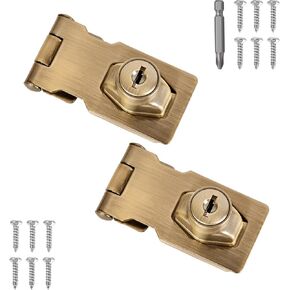 قطعة واحدة من أقفال الأبواب، مزلاج بمشبك، 4 بوصة من الفولاذ المقاوم للصدأ، مشبك قفل بمشبك أمان، مزلاج قفل بمشبك للأبواب، لمسة نهائية سميكة للغاية مع مسامير (قطعة واحدة من الفولاذ المقاوم للصدأ الأسود، 4 بوصة) in Kuwait