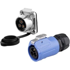 LP20 waterproof aviation 3 core 2 male and female fast power connector screw crimping lock wire type(3 core flange) in Kuwait