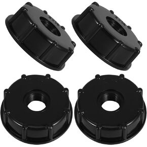 UKCOCO 4pcs Black Lid with Dual 1/2" Center Hole, Plastic Chemical Drum Cap for Liquid Storage, Rainwater Tank, and Industrial Tote Accessories in Saudi Arabia
