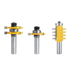 3 قطعة/المجموعة/مجموعة قاطع إزميل لأعمال النجارة، لقمة توجيه عرقوب 1/2 بوصة لنجارة لوح الأرضية الرقائقي in Kuwait