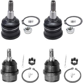 Detroit Axle - Front 4pc Ball Joints for 2005-2010 Jeep Grand Cherokee Commander, 4 Lower & Upper Ball Joints 2005 2006 2007 2008 2009 2010 Replacement in Saudi Arabia