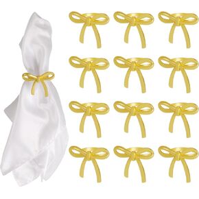 Elegant Matte Silver Napkin Rings Set of 12, Satin Finish Bowknot Napkin Holders Butterfly Design, Durable Zinc Alloy Holders for Wedding, Anniversary, Holiday & Elegant Dining Table Decor in Kuwait