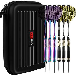 CyeeLife Pro Steel Tip Darts Set – 20g Brass Darts Gift Set with Dart Case | Includes 6 Aluminum Shafts, 12 Flights, 20 O-Rings, 2 Protectors, Sharpener & Tools for Beginners or Professionals in Kuwait