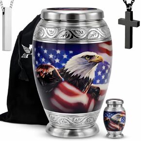 مجموعة من 6 درجات حرق جثث زخرفية من الرماد البالغين من الذكور والأنثى تشمل جرة واحدة كبيرة مع 4 تذكار صغيرة و 1 قلادة للرماد البشري in Kuwait